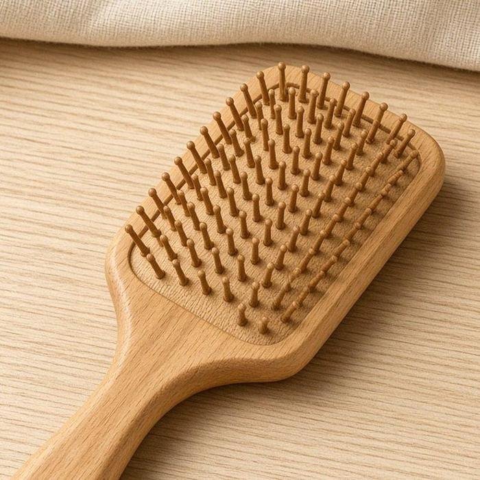 Brosse à cheveux en bois — vue secondaire