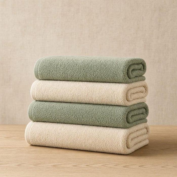 Lot de 4 serviettes de bain coton