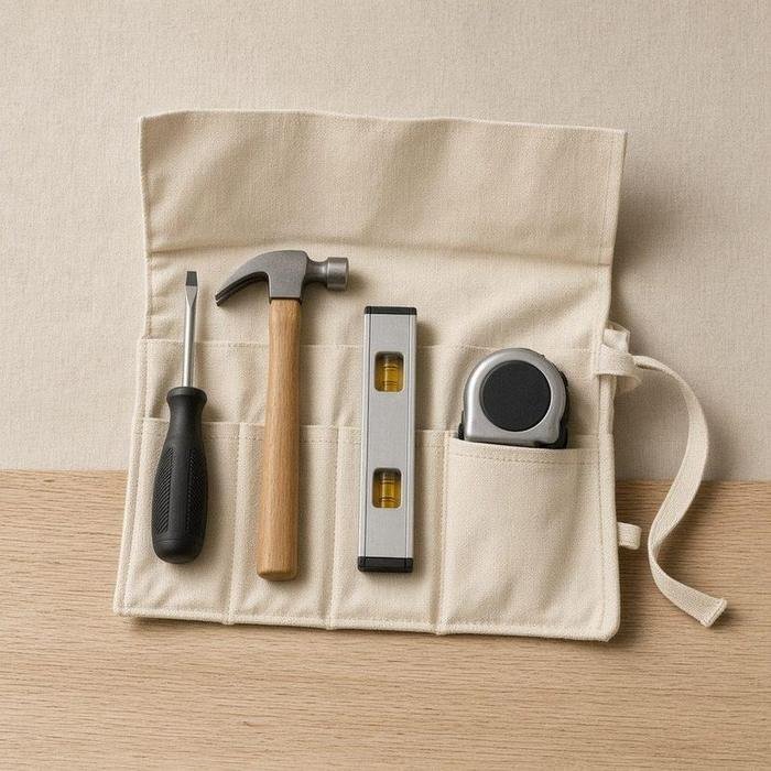 Kit d'outils de base (tournevis, marteau, niveau, mètre)
