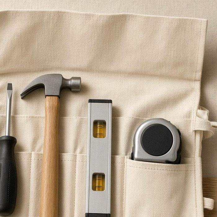 Kit d'outils de base (tournevis, marteau, niveau, mètre) — vue secondaire